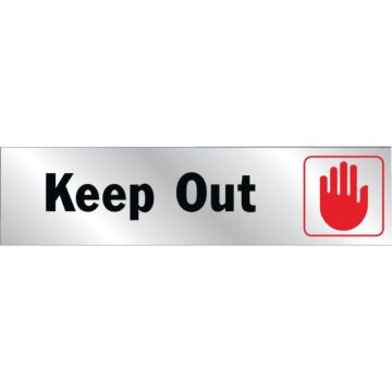Hy-Ko 2x8 Brushed Aluminum Sign, Keep Out