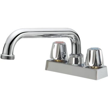 Home Impressions Chrome 4 In. Center Solid Brass, Metal Handle Laundry Faucet