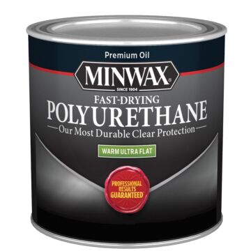 Minwax Interior Oil-Based Wood Polyurethane (Flat - Clear) 1/2 pt.