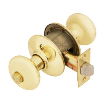 Schlage Plymouth Bright Brass Bed & Bath Door Knob