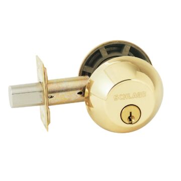 Schlage B-Series Polished Brass Double Cylinder Deadbolt
