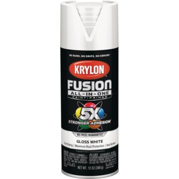 Krylon Fusion All-In-One Spray Paint & Primer (Gloss - White) 12 oz