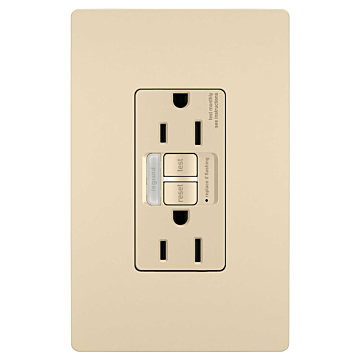 radiant® Tamper-Resistant 15A Duplex Self-Test GFCI Receptacles with SafeLock® Protection and Night Light, Ivory CC