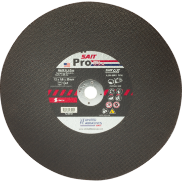 United Abrasives  23421 SAIT Pro Large Diameter Portable Saw Cutting Wheels 12" x 1/8" x 20MM, 1-Pack