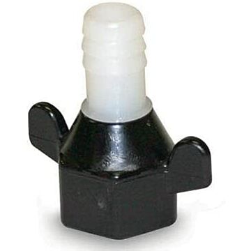 Shurflo 1/12 in x 3/8 in FNPT x Barb Poly Hex Swivel Straight Hose Fitting