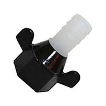 Shurflo 1/2 in x 1/2 in FNPT x Barb Poly Hex Swivel Straight Hose Fitting