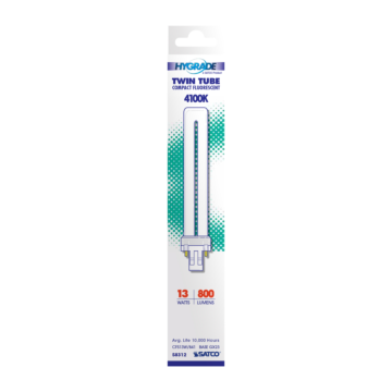 Satco 13 Watt - pin-based Compact Fluorescent - 4100K - 82 CRI - GX23 base