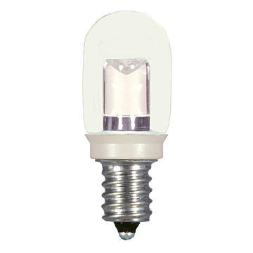 Satco 0.8 Watt LED - T6 - Clear - 2700K - Candelabra base - 120 Volt - Carded