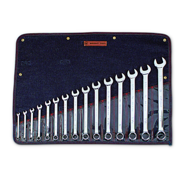 Combination Wrench WRIGHTGRIP® 2.0 15 Piece Set - 12 Point Full Polish 5/16" - 1-1/4"