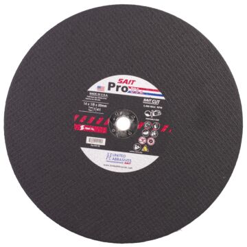 United Abrasives  24140 SAIT Pro Large Diameter Portable Saw Cutting Wheels 14" x 1/8" x 20MM, 1-Pack