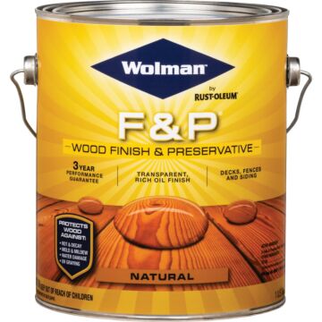 Wolman F&P Transparent Wood Finish And Preservative, Natural, 1 Gal.