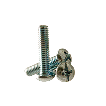 Machine Screw, Round Head, Phillips/Slotted Combo, 1/4-20 Thread, 1 1/2" Length, Zinc Plated