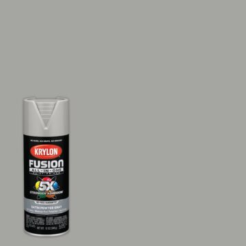 Krylon Fusion All-In-One Spray Paint & Primer (Satin - Pewter Gray) 12 oz
