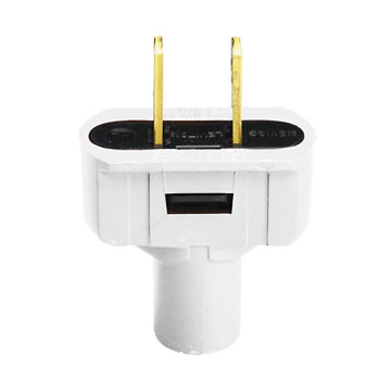 15 Amp Non-Polarized Plug, Non-Grounding, White
