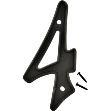 Hy-Ko 4 In. Black House Number Four