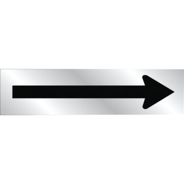 Hy-Ko 2x8 Brushed Aluminum Sign, Arrow Right