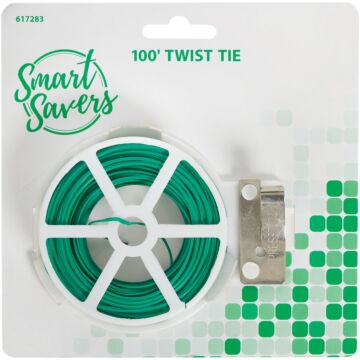 Smart Savers 100 Ft. Green Rubber Twist Tie