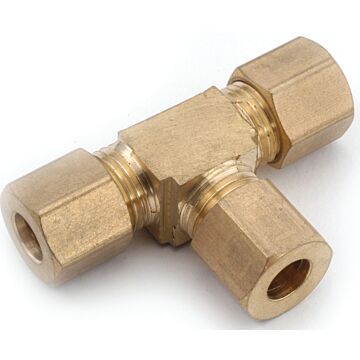 Anderson Metals 750064-06 Pipe Tee, 3/8 in, Compression, Brass, 200 psi Pressure
