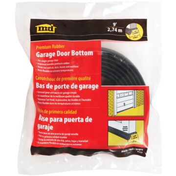 M-D 2 In. x 9 Ft. Black Rubber Door Bottom Garage Door Seal