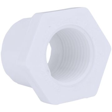 Charlotte Pipe 3/4 In. SPG x 1/2 In. FPT Schedule 40 PVC Bushing