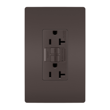 radiant® 20A Duplex Self-Test GFCI Receptacles with SafeLock® Protection, Brown CC
