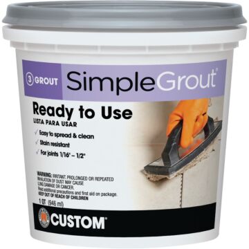 Custom Building Products Simplegrout Quart Delorean Gray Pre-Mixed Sanded Tile Grout