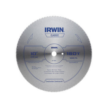 IRWIN 10-Inch Miter Saw Blade, Classic Series, Steel Table
