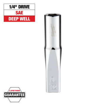 Milwaukee 1/4" Drive 9/32" SAE Deep Socket with FOUR FLAT™ Sides
