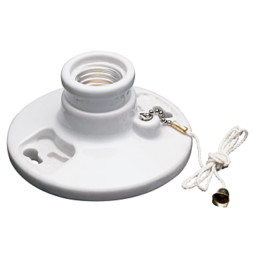 Pass & Seymour Medium Base Lampholder, White