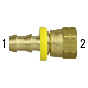 Push Lock Brass Barb x FSAE Swivel