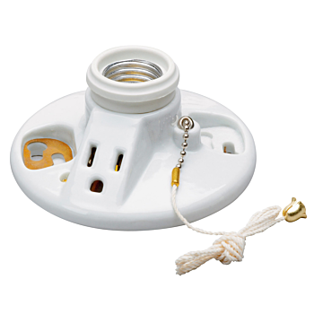 Pass & Seymour Medium Base Lampholder, White