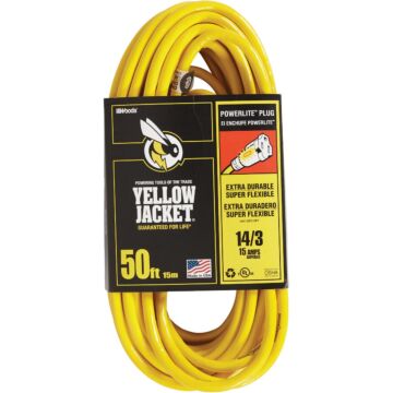 Yellow Jacket 50 ft. 14/3 13A SJTW PREMIUM  Lighted End