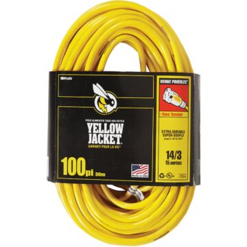 Yellow Jacket 100 ft. 14/3 13A SJTW PREMIUM  Lighted End
