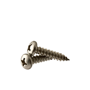 Self-Tapping Screw, Philips Pan Head, Type A, #14, 2 1/2" Length, Stainless Steel A2 (18-8)