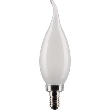 Satco 40W Equivalent Warm White Frosted CA10 Candelabra LED Decorative Light Bulb (2-Pack)
