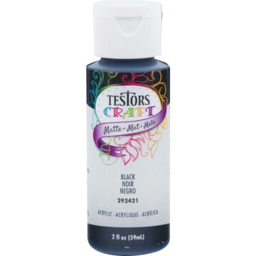 Rust-Oleum Testors Acrylic Craft Paint (Matte - Black) 2 oz