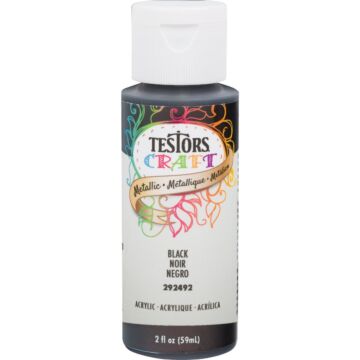 Rust-Oleum Testors Acrylic Craft Paint (Metallic - Black) 2 oz