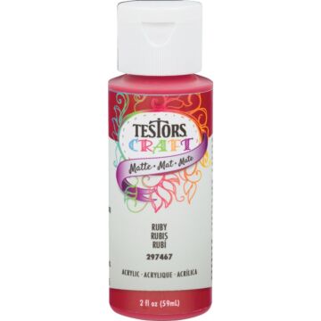 Rust-Oleum Testors 2 Oz. Acrylic Matte Craft Paint, Ruby
