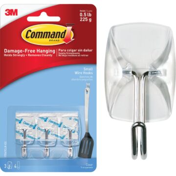 Command Clear Wire Adhesive Hook (3-Pack)