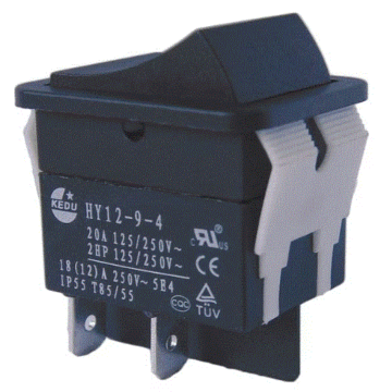 Rocker Switch DPST 20A 125v