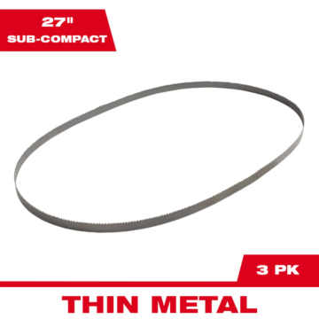 Milwaukee 27" x 18 TPI Sub-Compact Portable Band Saw Blade 3PK