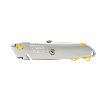 STANLEY 6-3/8 in. Quick-Change Utility Knife with Retractable Blade and Twine Cutter, Silver