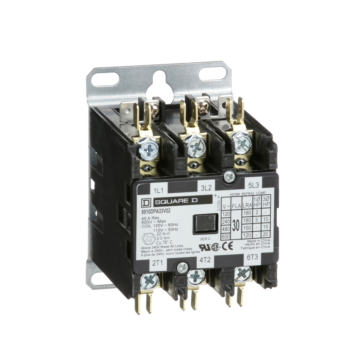 Schneider Electric Contactor, Definite Purpose, 30A, 3 pole, 20HP at 575VAC, 3 phase, 110/120VAC 50/60Hz coil, open