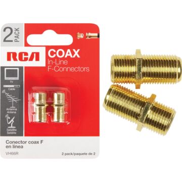 RCA In-Line Feed-Through Coax Connector (2-Pack)