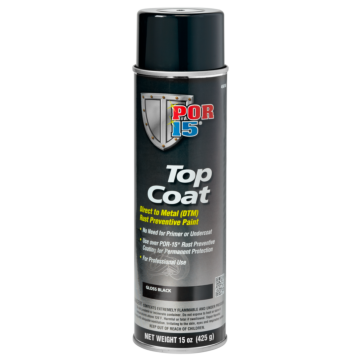 POR-15® 45818 15 oz Aerosol Gloss Black Liquid Rust Preventive Top Coat DTM Paint
