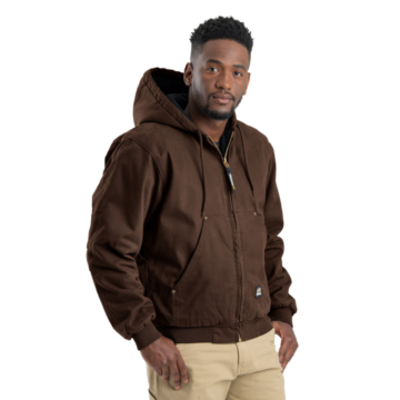 Heartland Washed Duck Hooded Work Jacket (Bark)
