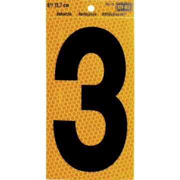 Hy-Ko 5 In. Yellow Reflective Number 3