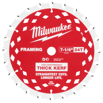 Milwaukee Tool 7-1/4" 24T Thick Kerf Framing Circular Saw Blades Bulk 10