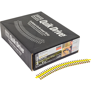 Simpson Strong-Tie WSC112S WSC Wood Screw (Collated) — #8 x 1-1/2 in. #2 Square, Flat Head, Yellow Zinc (2000-Qty)