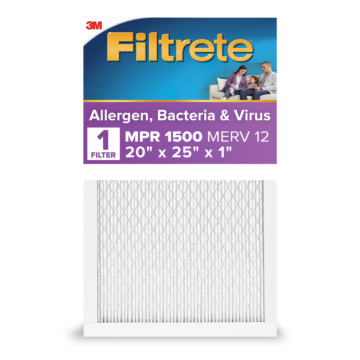 3M Filtrete™ Allergens, Bacteria & Viruses Air Filter 1500 MPR 2003-4-HR, 20 in x 25 in x 1 in (50.8 cm x 63.5 cm x 2.5 cm)
